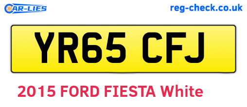 YR65CFJ are the vehicle registration plates.
