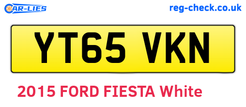 YT65VKN are the vehicle registration plates.