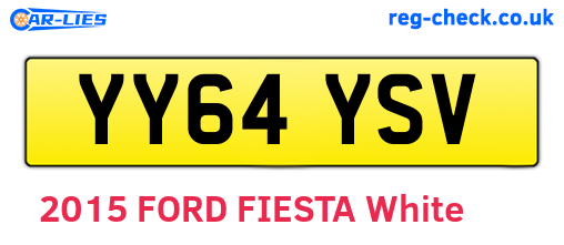 YY64YSV are the vehicle registration plates.