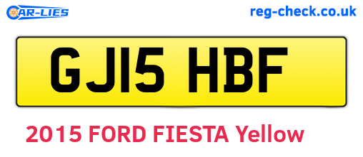 GJ15HBF are the vehicle registration plates.