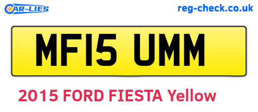 MF15UMM are the vehicle registration plates.