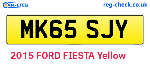 MK65SJY are the vehicle registration plates.