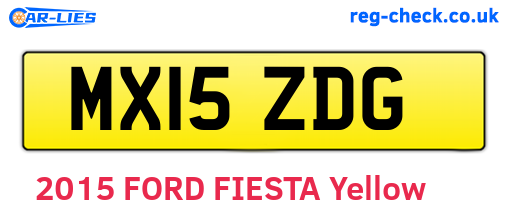 MX15ZDG are the vehicle registration plates.