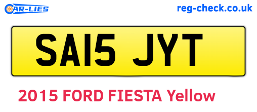 SA15JYT are the vehicle registration plates.