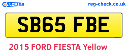 SB65FBE are the vehicle registration plates.