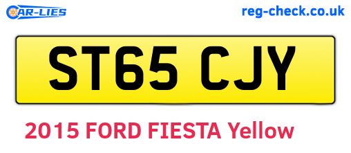 ST65CJY are the vehicle registration plates.