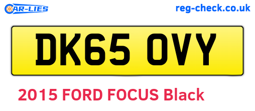 DK65OVY are the vehicle registration plates.