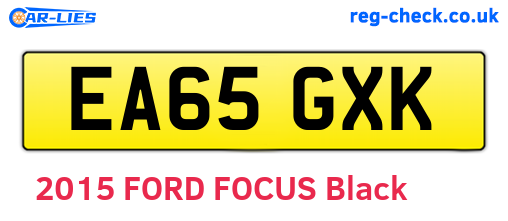EA65GXK are the vehicle registration plates.