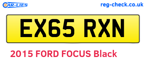 EX65RXN are the vehicle registration plates.