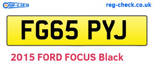 FG65PYJ are the vehicle registration plates.