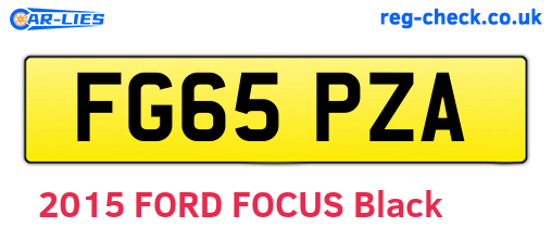 FG65PZA are the vehicle registration plates.