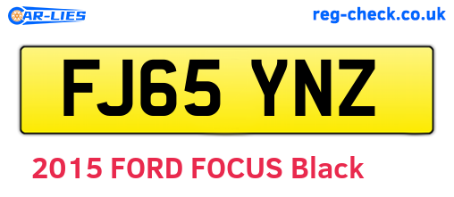 FJ65YNZ are the vehicle registration plates.