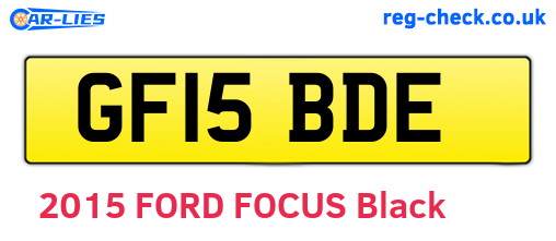 GF15BDE are the vehicle registration plates.