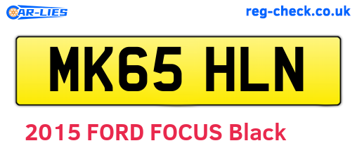 MK65HLN are the vehicle registration plates.