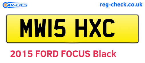 MW15HXC are the vehicle registration plates.