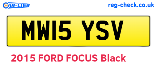 MW15YSV are the vehicle registration plates.
