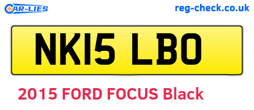 NK15LBO are the vehicle registration plates.