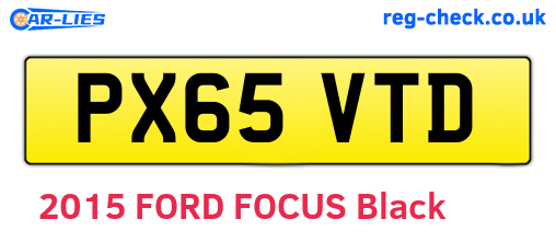 PX65VTD are the vehicle registration plates.