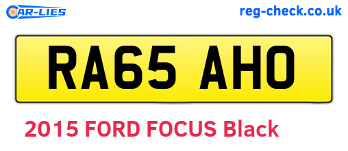 RA65AHO are the vehicle registration plates.