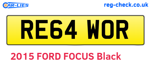 RE64WOR are the vehicle registration plates.