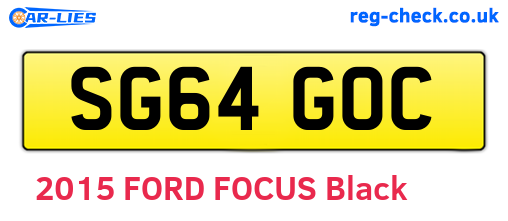 SG64GOC are the vehicle registration plates.