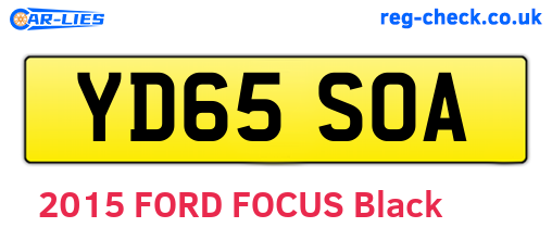 YD65SOA are the vehicle registration plates.