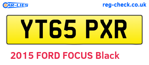 YT65PXR are the vehicle registration plates.