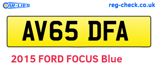 AV65DFA are the vehicle registration plates.