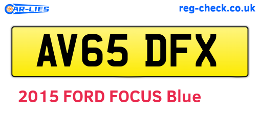 AV65DFX are the vehicle registration plates.