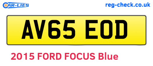 AV65EOD are the vehicle registration plates.