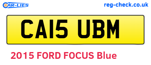 CA15UBM are the vehicle registration plates.