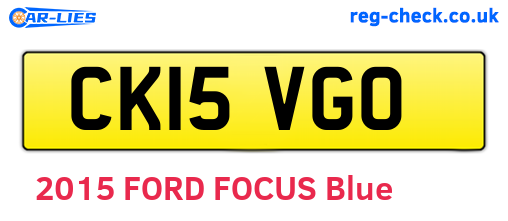 CK15VGO are the vehicle registration plates.
