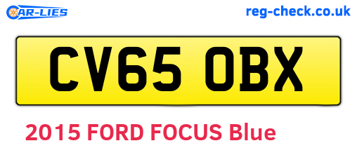 CV65OBX are the vehicle registration plates.