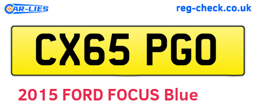 CX65PGO are the vehicle registration plates.