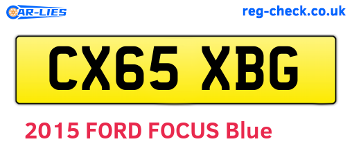 CX65XBG are the vehicle registration plates.