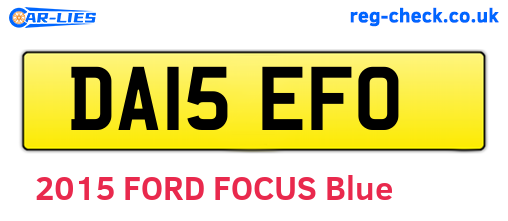 DA15EFO are the vehicle registration plates.