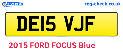 DE15VJF are the vehicle registration plates.