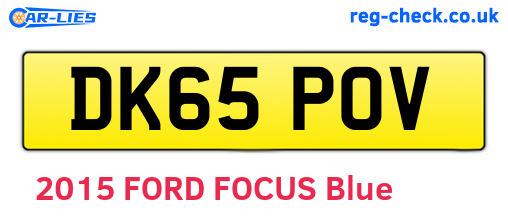 DK65POV are the vehicle registration plates.