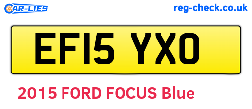 EF15YXO are the vehicle registration plates.