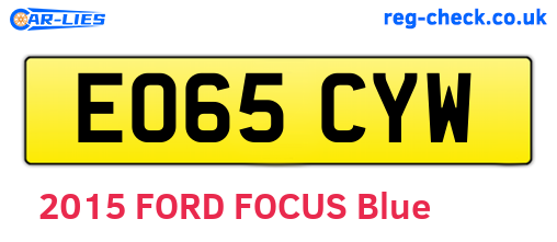 EO65CYW are the vehicle registration plates.