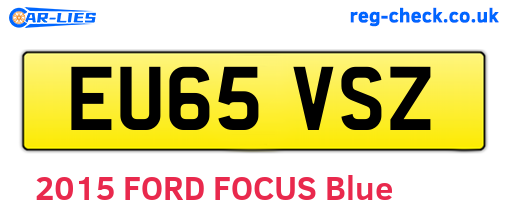 EU65VSZ are the vehicle registration plates.