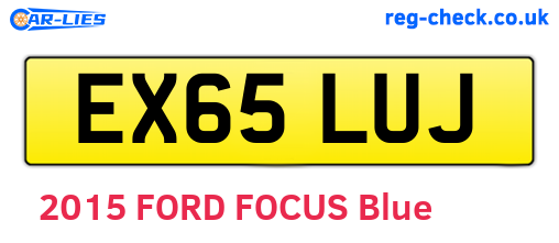 EX65LUJ are the vehicle registration plates.