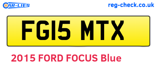 FG15MTX are the vehicle registration plates.