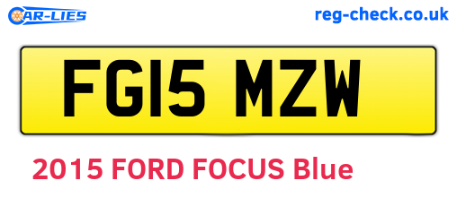 FG15MZW are the vehicle registration plates.