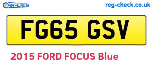 FG65GSV are the vehicle registration plates.