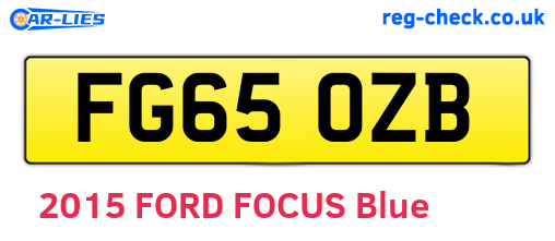 FG65OZB are the vehicle registration plates.