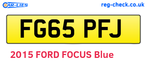 FG65PFJ are the vehicle registration plates.