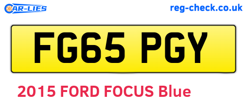 FG65PGY are the vehicle registration plates.