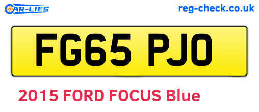 FG65PJO are the vehicle registration plates.