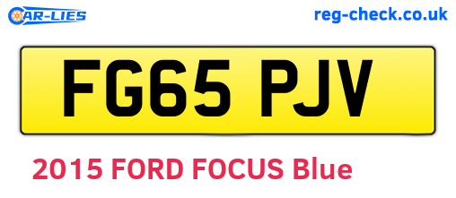 FG65PJV are the vehicle registration plates.